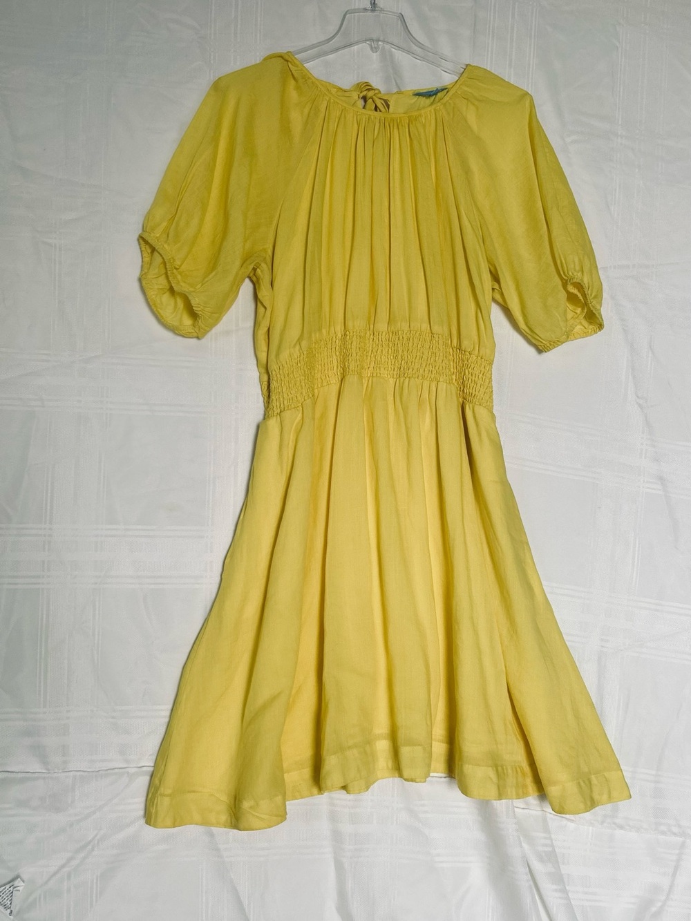 Plus size 2X Draper James Yellow boho midi dress with elastic waist and pockets. - Picture 7 of 10